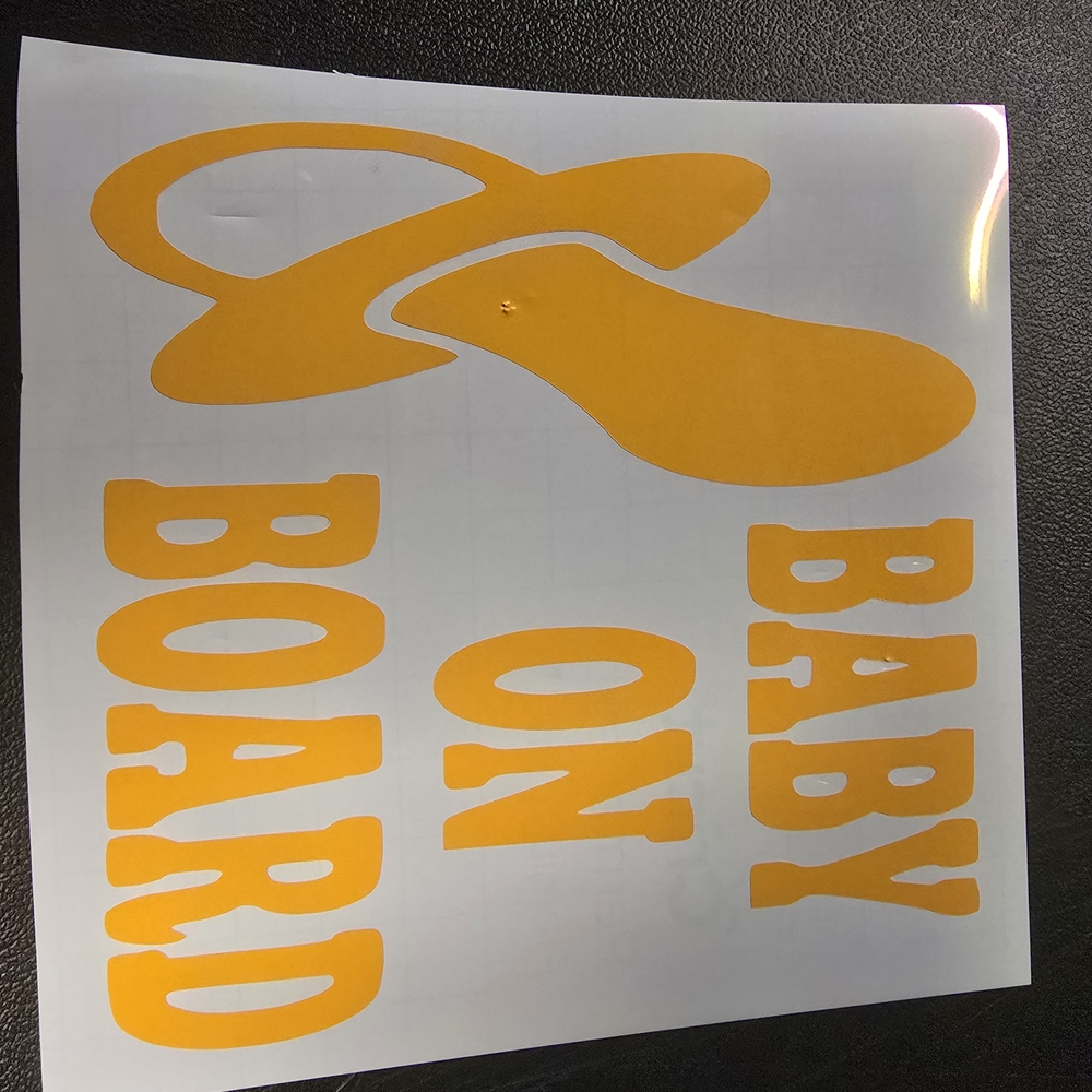 Orange Baby on Board Home Design Sticker